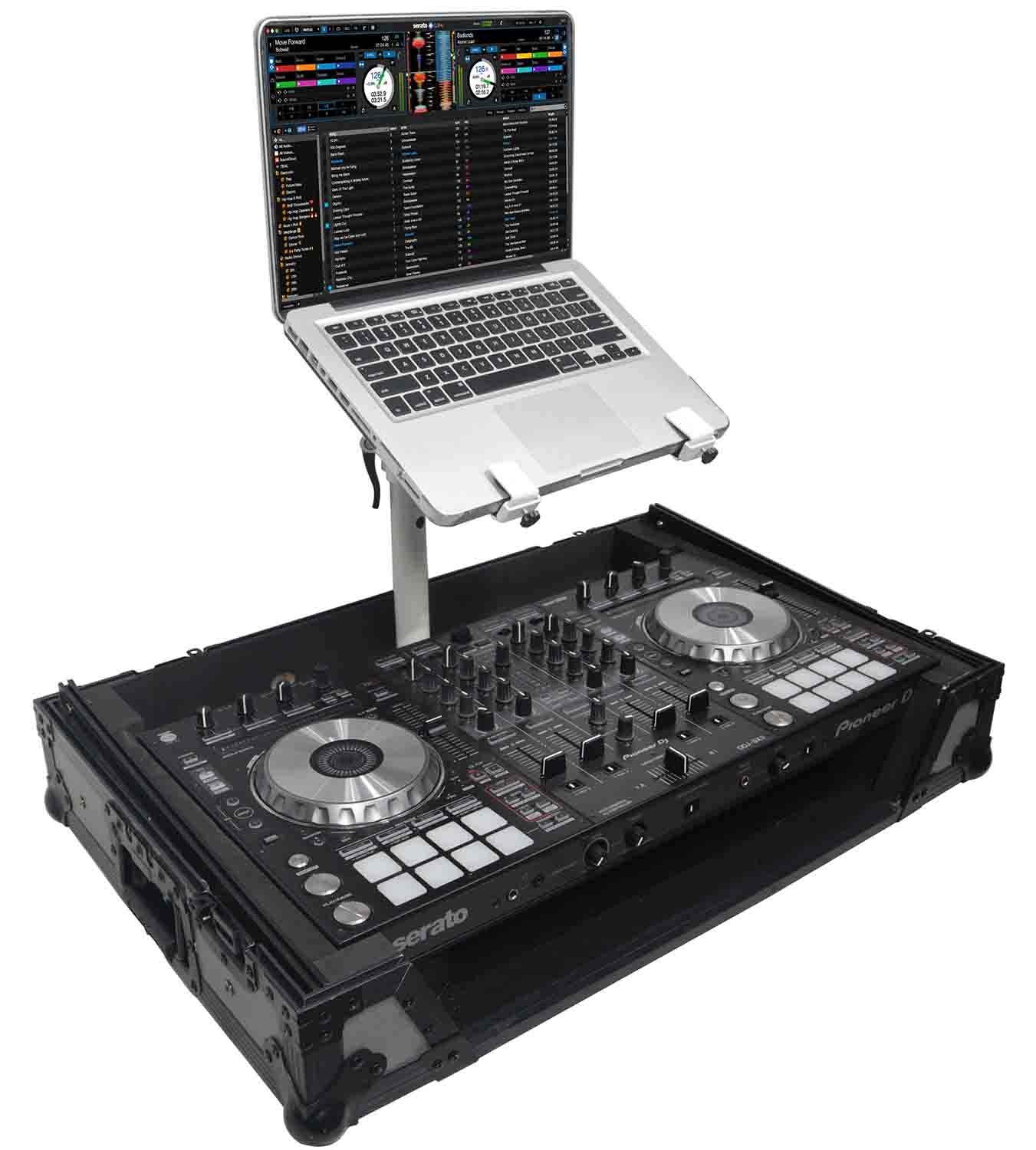 ProX XZF-LTARM PKG WH, Articulating Laptop Tray Arm with Shelf and Pole for Control Tower - White Finish - Hollywood DJ