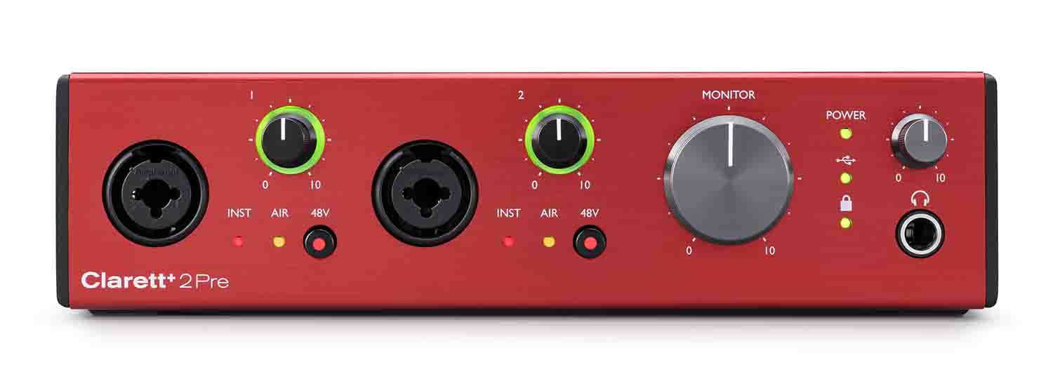 Focusrite CLARETT-PLUS-2PRE Desktop 10x4 USB Type-C Audio/MIDI Interface - Hollywood DJ