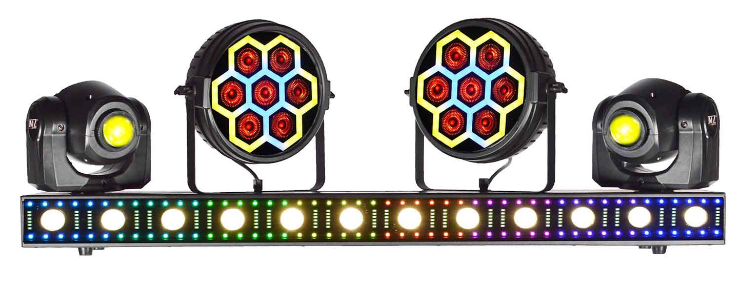 JMAZ JZ2008 Versa Flex Bar All-In-One Lighting System with 2 Movers and FX Bar - Hollywood DJ