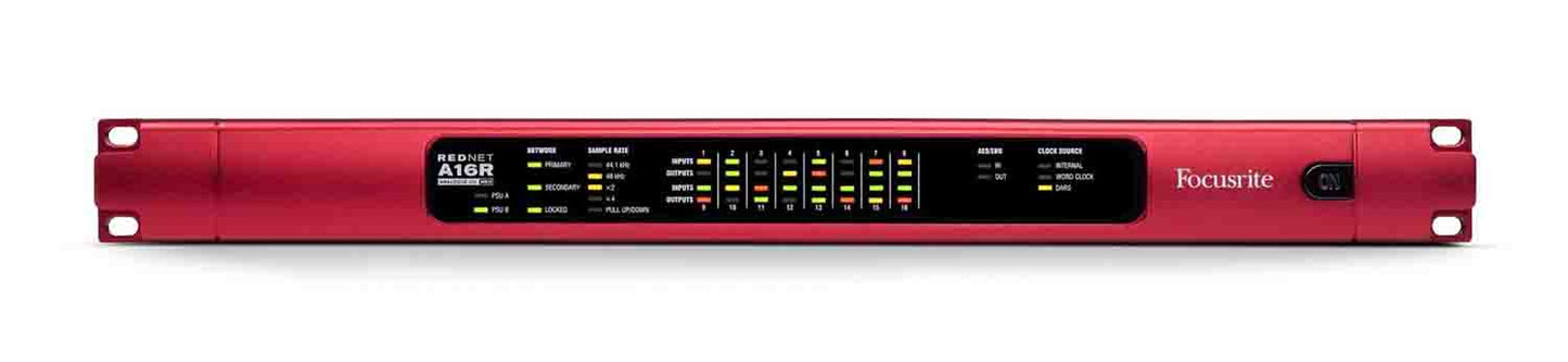 Focusrite Pro RedNet A16R MkII Rackmount 16x16 Dante Analog Audio Interface - Hollywood DJ