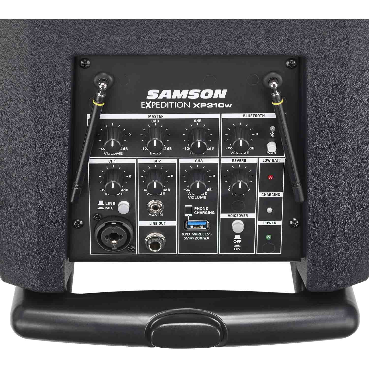 Samson SAXP310W-K Portable PA System with Wireless Microphone - K: 470 to 494 MHz - Hollywood DJ