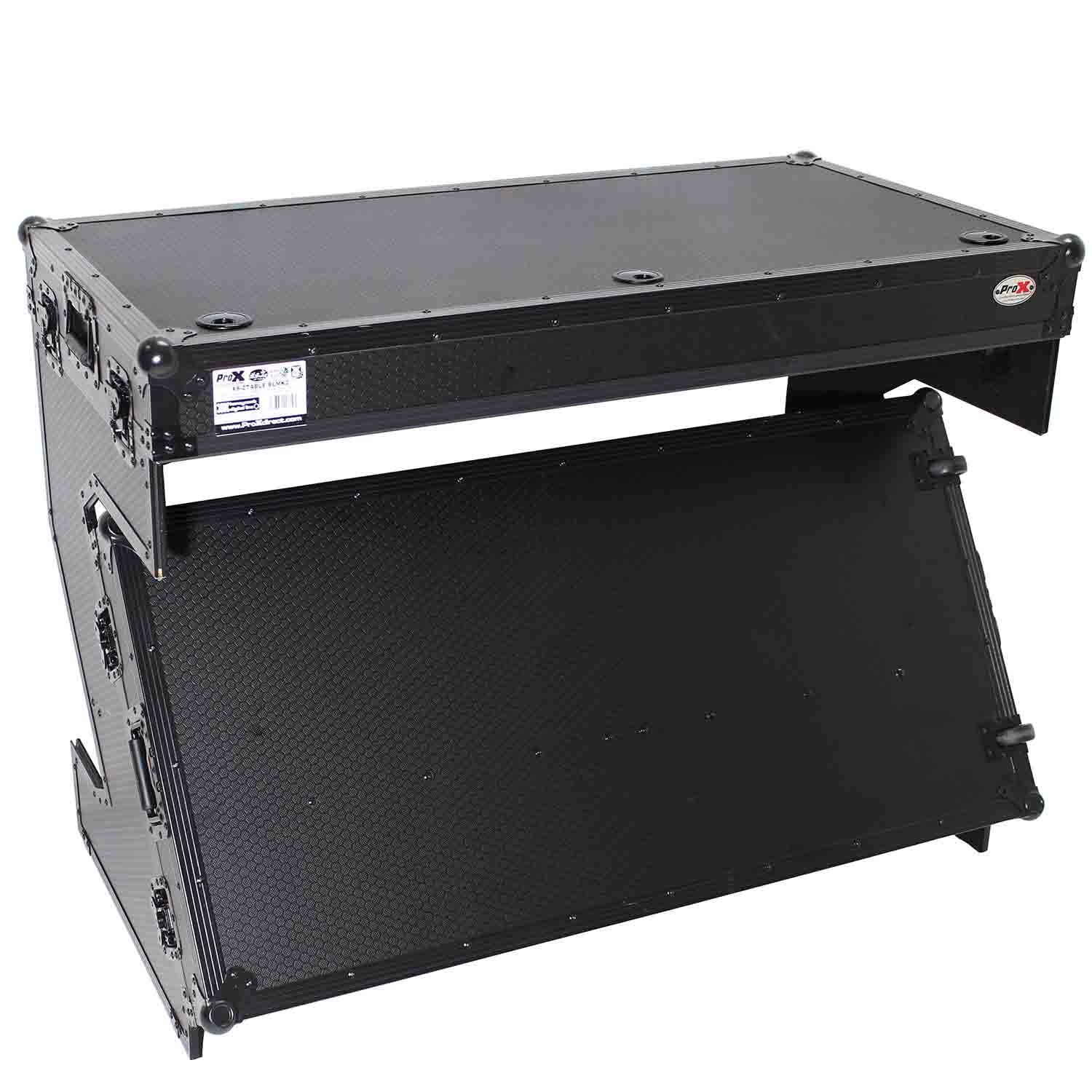 ProX XS-ZTABLEBL MK2 Flight Case Table, Z-Style DJ Table Workstation - Black on Black - Hollywood DJ