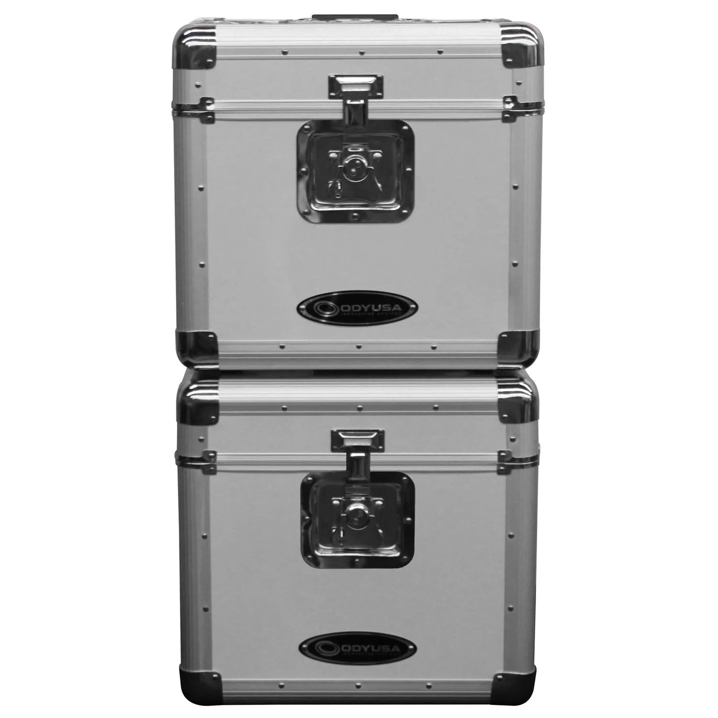 B-Stock: Odyssey KLP2SIL, KROM Series Silver Stackable Record / Utility Case For 70 12″ Vinyl Records And LPs - Hollywood DJ