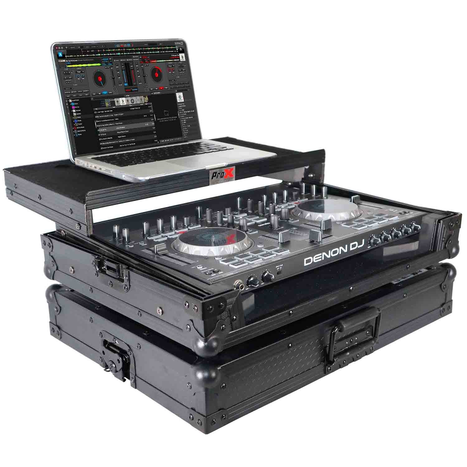 B-Stock: ProX X-DNMC4000LTBL, DJ Flight Case for Denon MC4000 Digital Controller with Laptop Shelf - Hollywood DJ