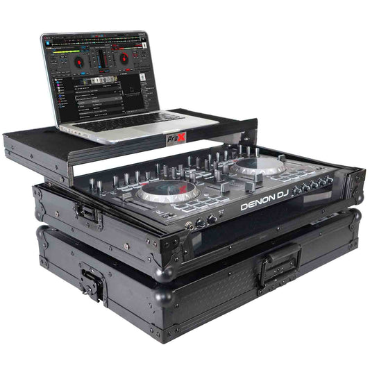 B-Stock: ProX X-DNMC4000LTBL, DJ Flight Case for Denon MC4000 Digital Controller with Laptop Shelf - Hollywood DJ