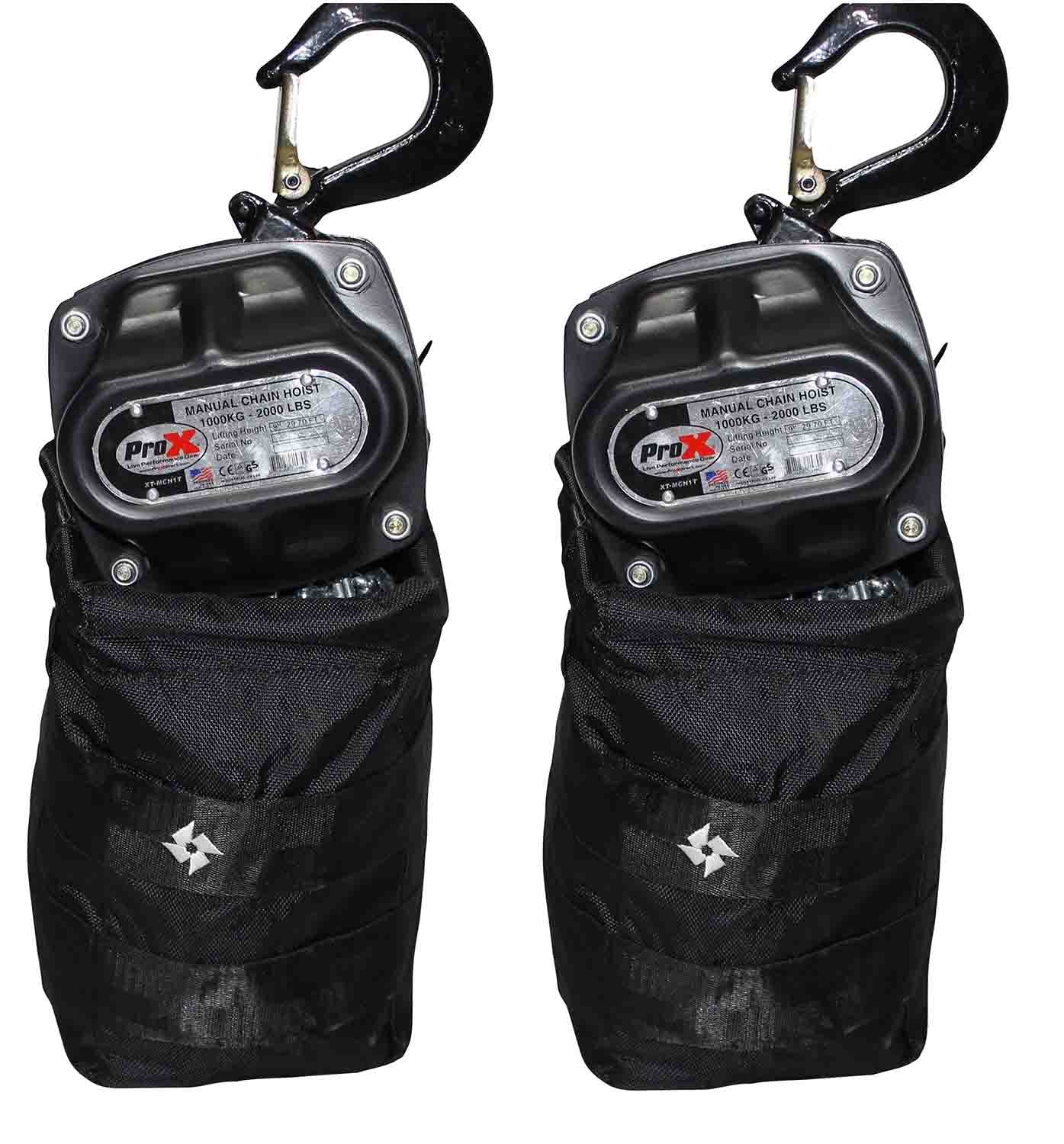 ProX XT-MCH1TX2-30FT Set of 2 1 Ton Manual Chain Hoist with 30 Feet - Hollywood DJ