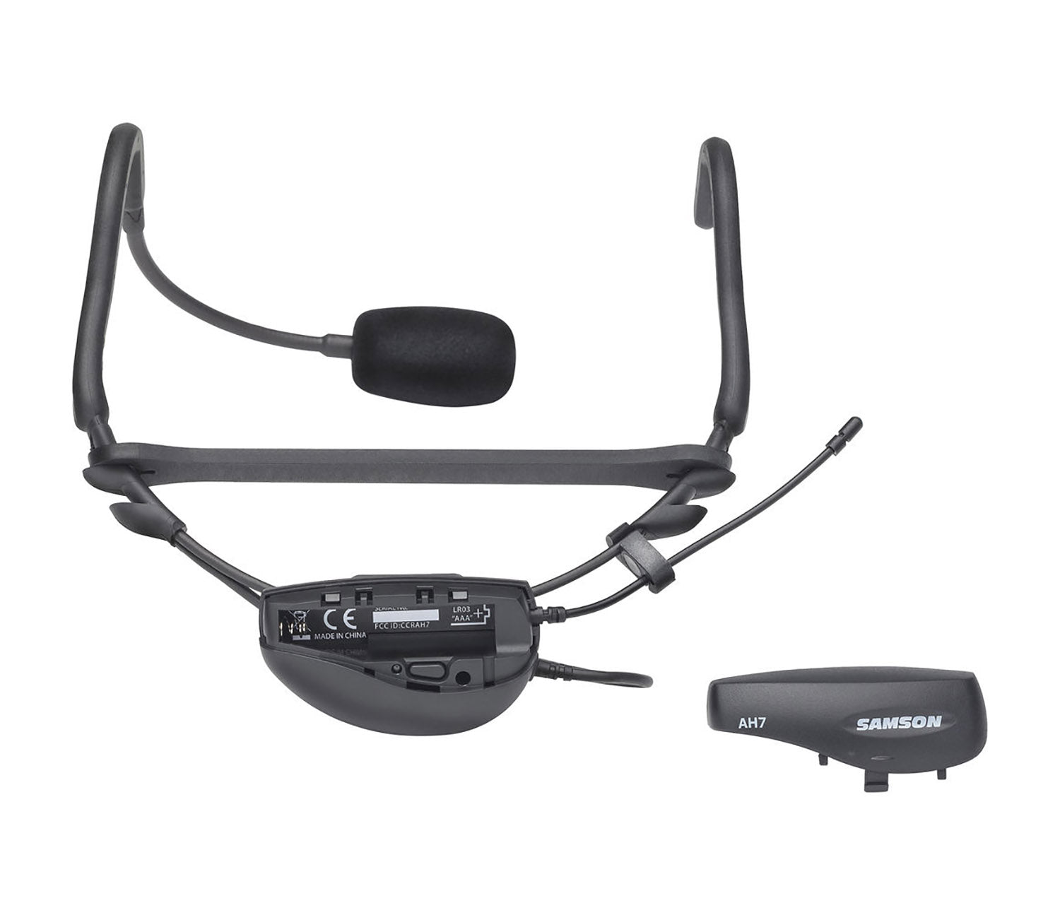 Samson AH7 Transmitter with Samson QE Fitness Headset Microphone - Hollywood DJ