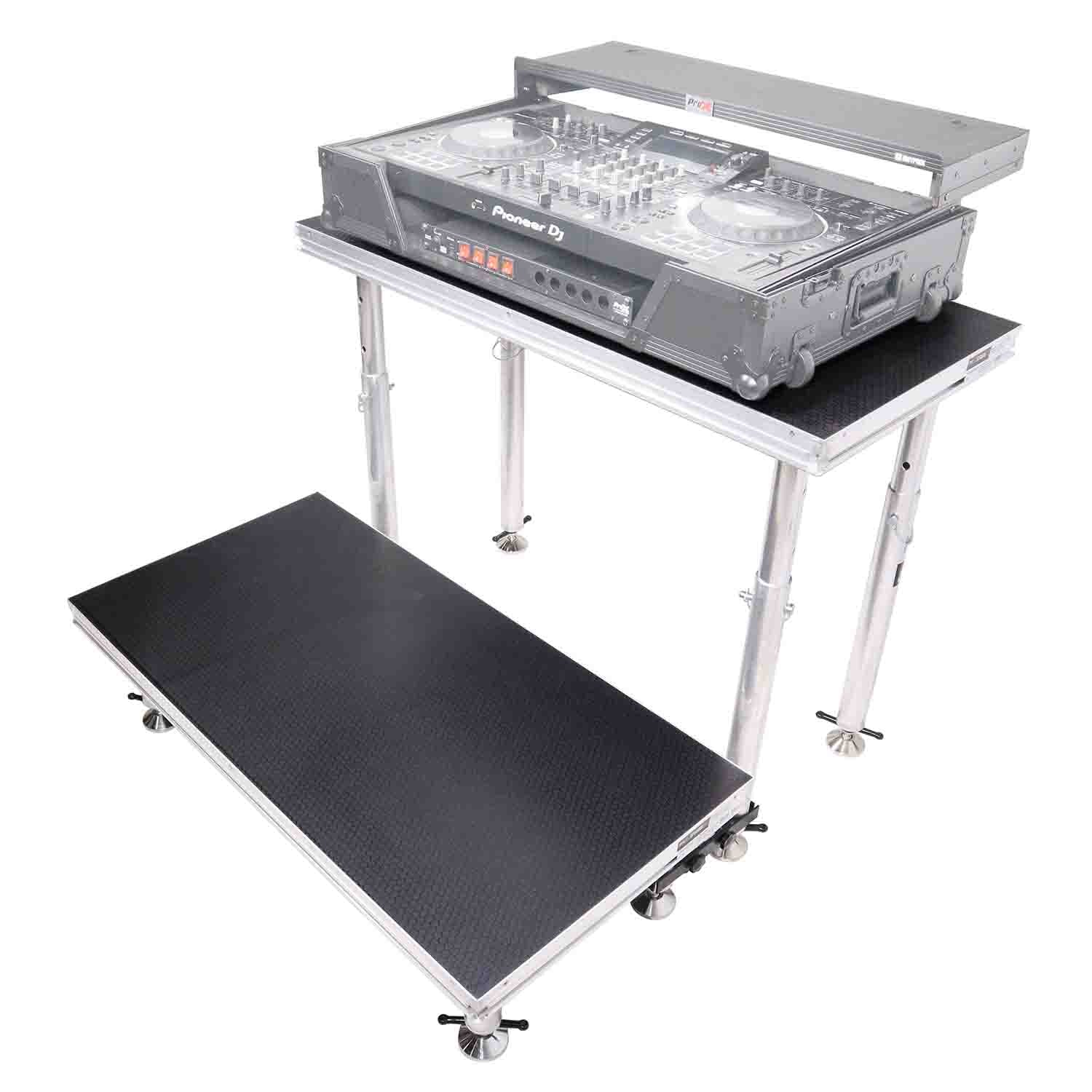 ProX XSQ-2X4 MK2 StageQ MK2 2ft X 4ft Heavy Duty Platform with 28 to 48 Inch Height Legs - Hollywood DJ