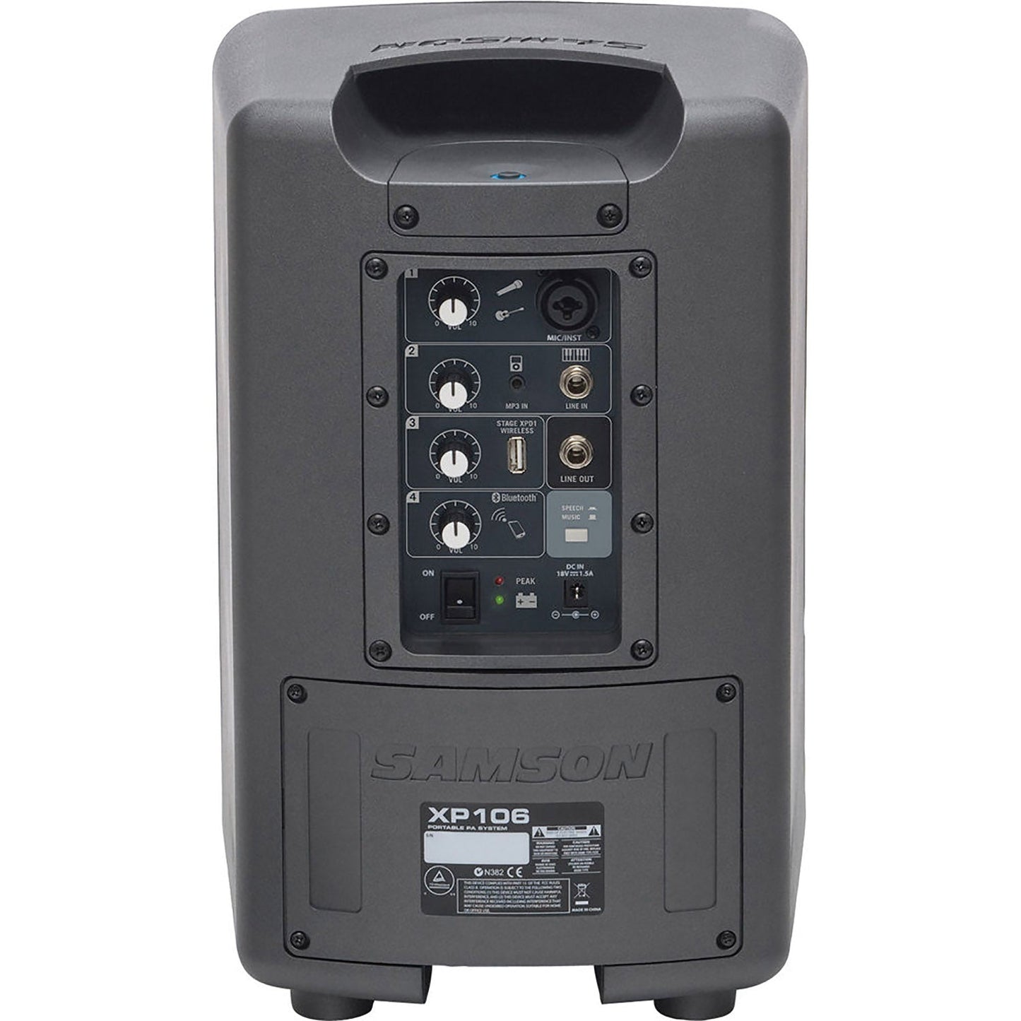 Samson SAXP106 Rechargeable Battery Powered PA with Bluetooth - Hollywood DJ