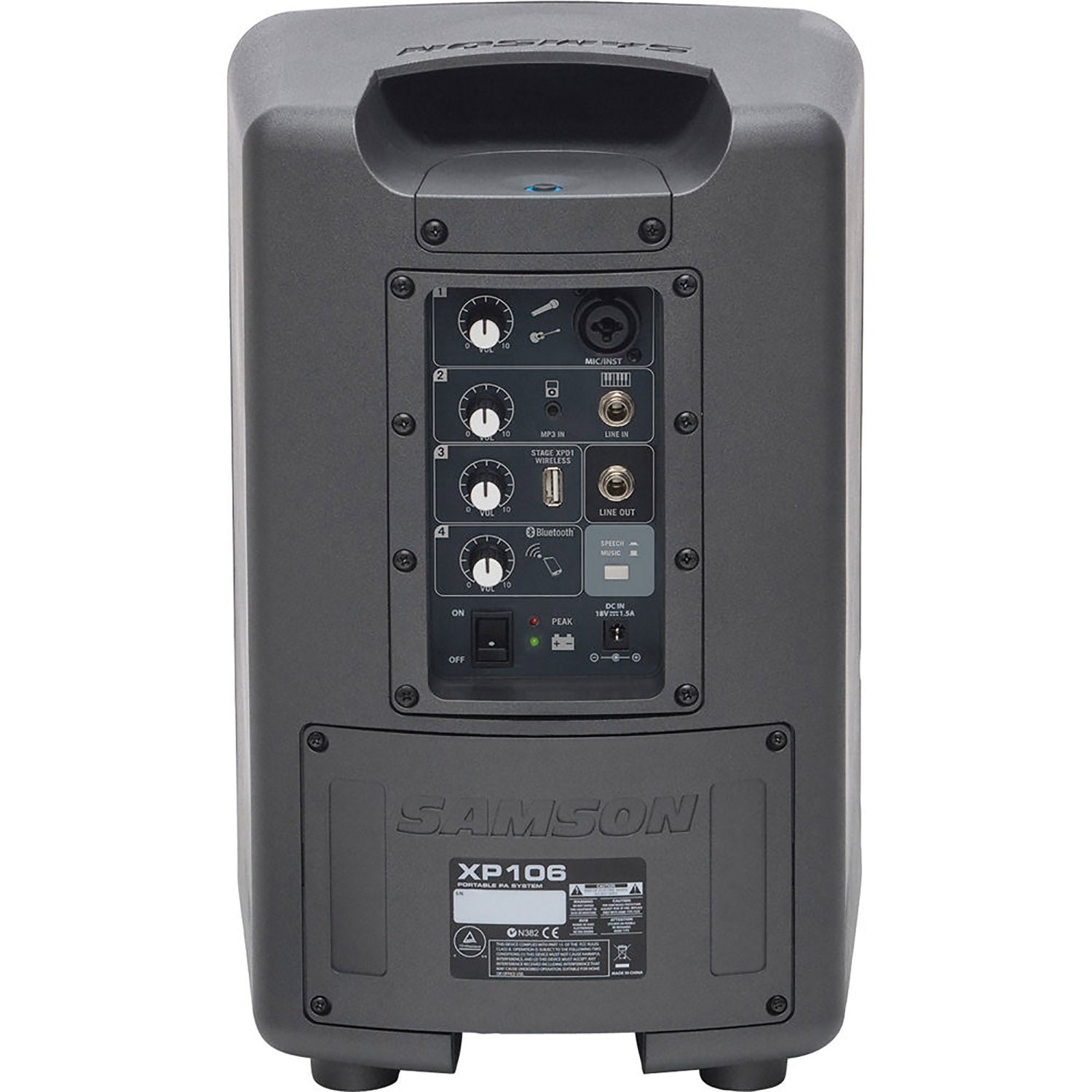 Samson SAXP106 Rechargeable Battery Powered PA with Bluetooth - Hollywood DJ