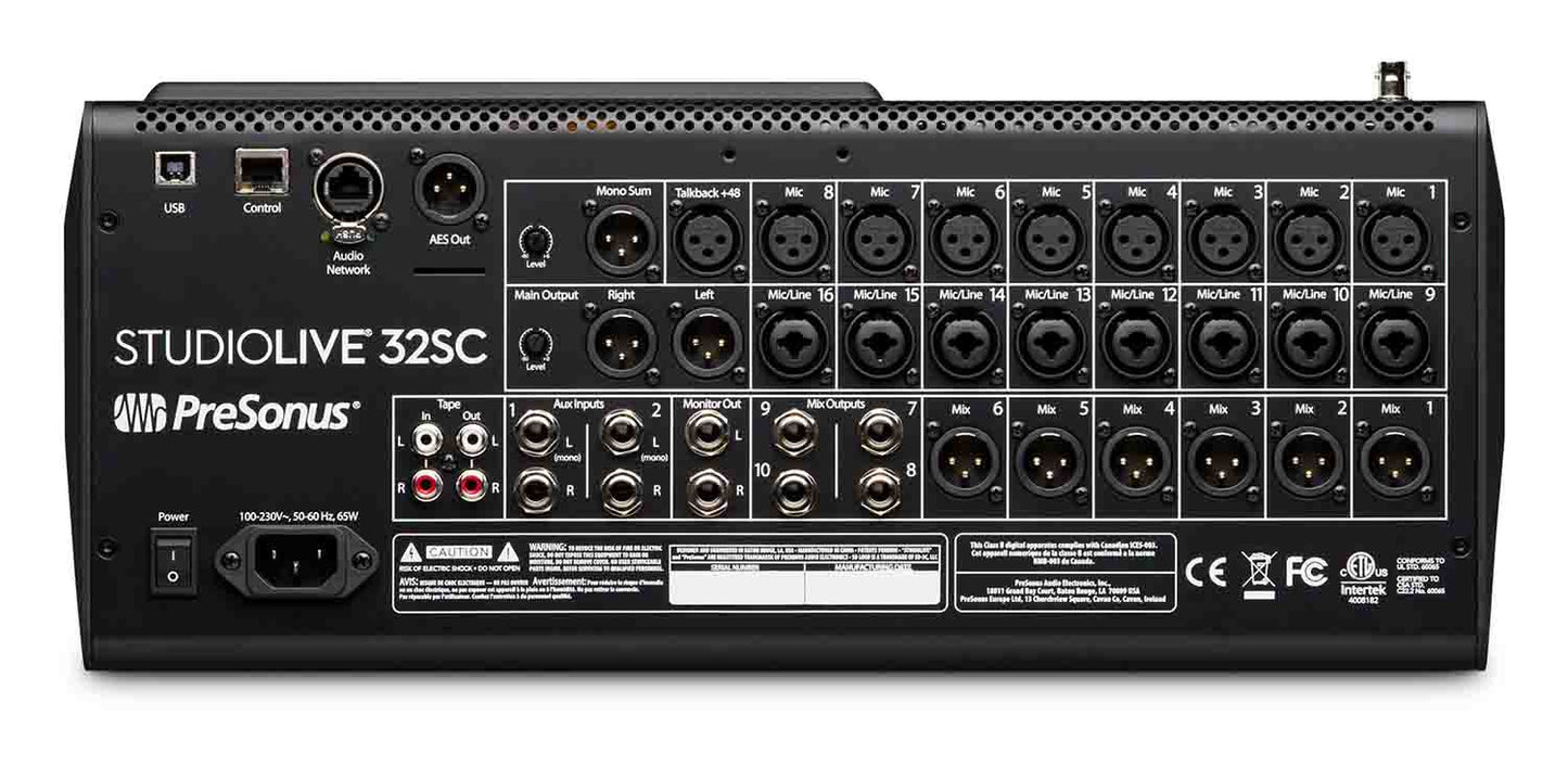 PreSonus STUDIOLIVE 32SC, 32-channel Digital Mixer and USB Audio Interface - Hollywood DJ