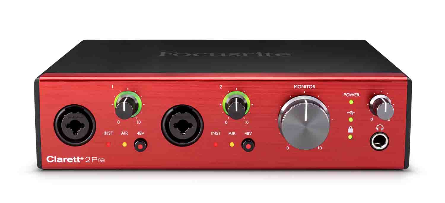 Focusrite CLARETT-PLUS-2PRE Desktop 10x4 USB Type-C Audio/MIDI Interface - Hollywood DJ