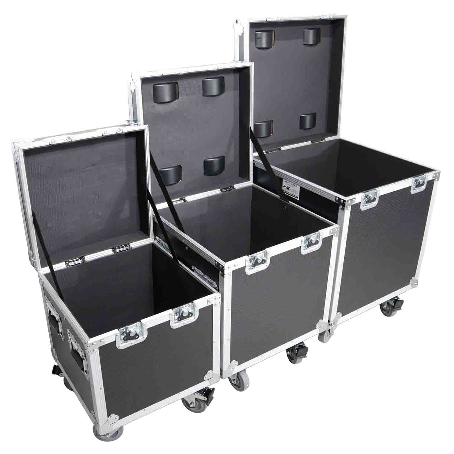 ProX XS-UTL49 PKG3, ATA Style Road Cases Large, Medium and Small Size with Wheels - Package of 3 - Hollywood DJ
