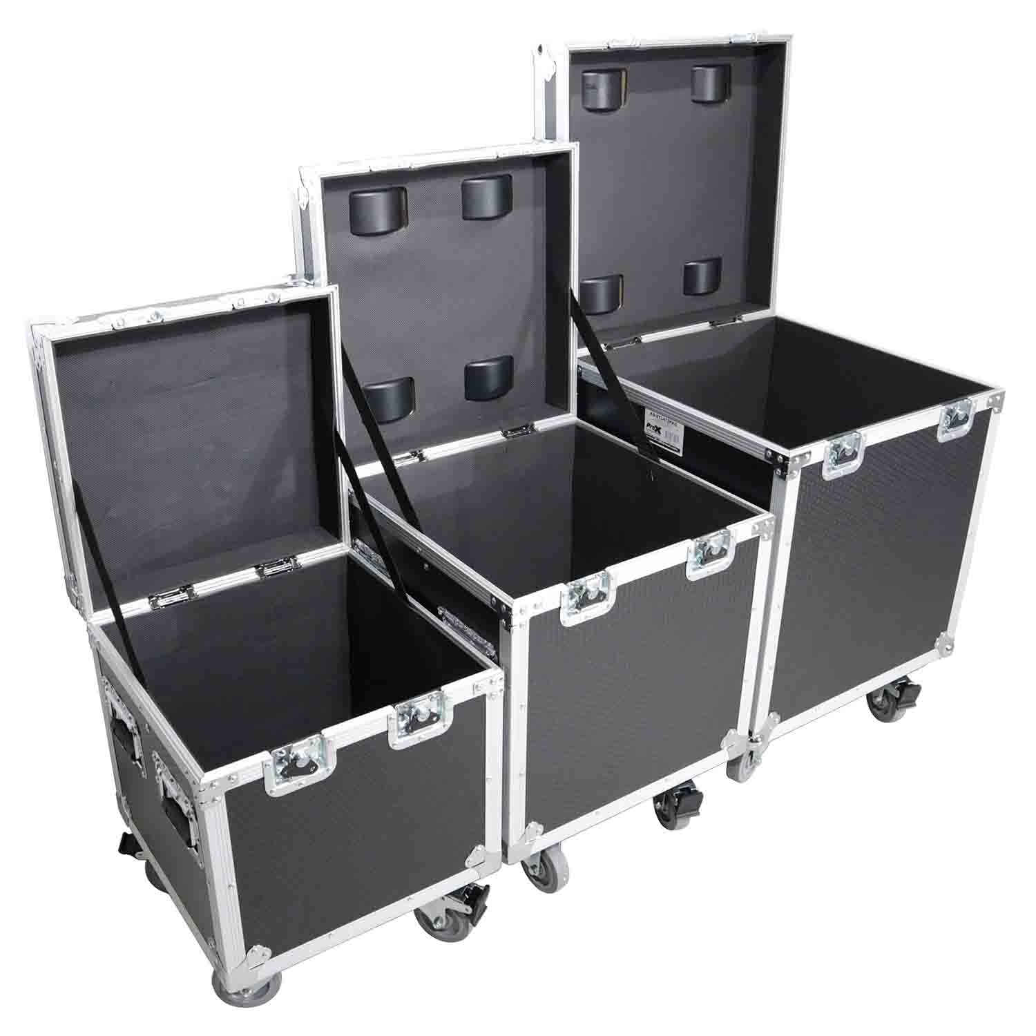 B-Stock: ProX XS-UTL49 PKG3, ATA Style Road Cases Large, Medium and Small Size with Wheels - Package of 3 - Hollywood DJ