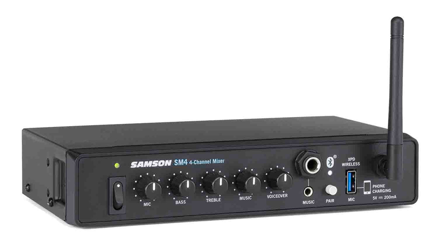 Samson SM4, 4-Channel Rack-Mountable Mixer with Bluetooth