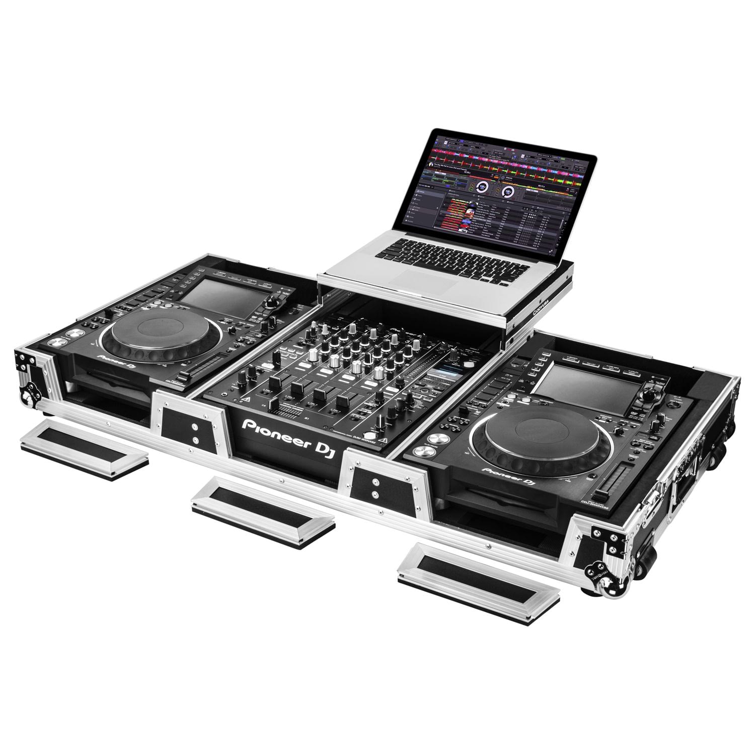 Odyssey FZGS12CDJWXD Black Extra Deep Glide Style DJ Coffin - Silver - Hollywood DJ