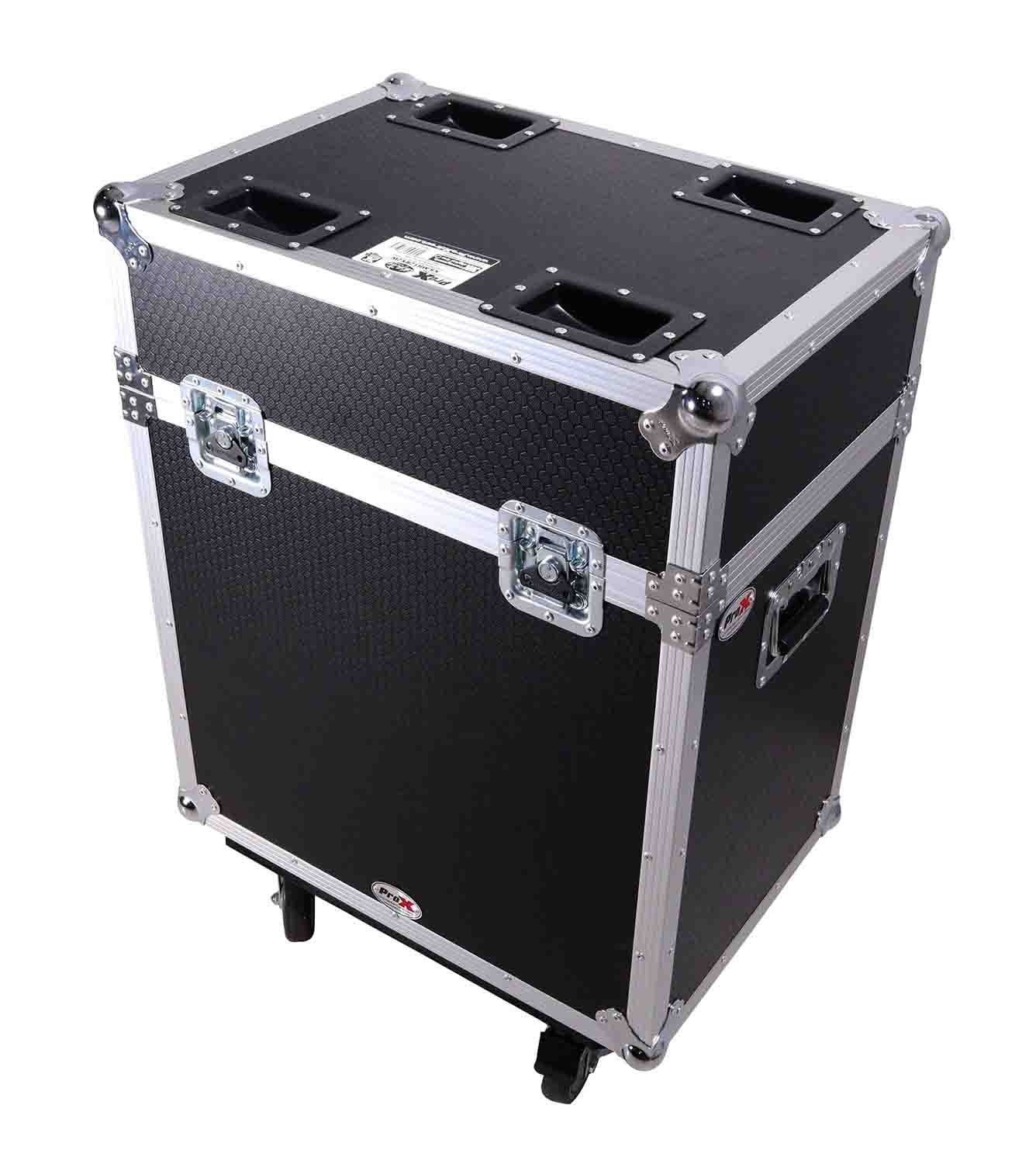 ProX XS-MH12RX2W Moving Head Lighting Road Case for ADJ Hydro Beam X12 Vizi Beam 12RX Fits 2 Units with 4 Inch Casters - Hollywood DJ