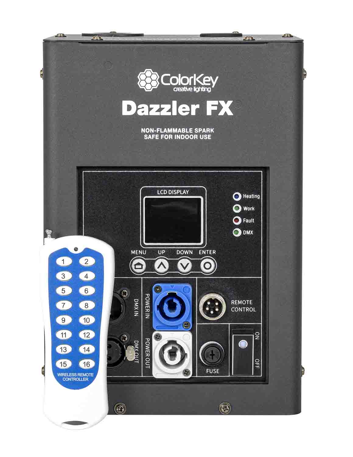 Colorkey CKU-7702-KIT Cold Spark Machine Bundle 2 Dazzlers with Road Case - Black - Hollywood DJ