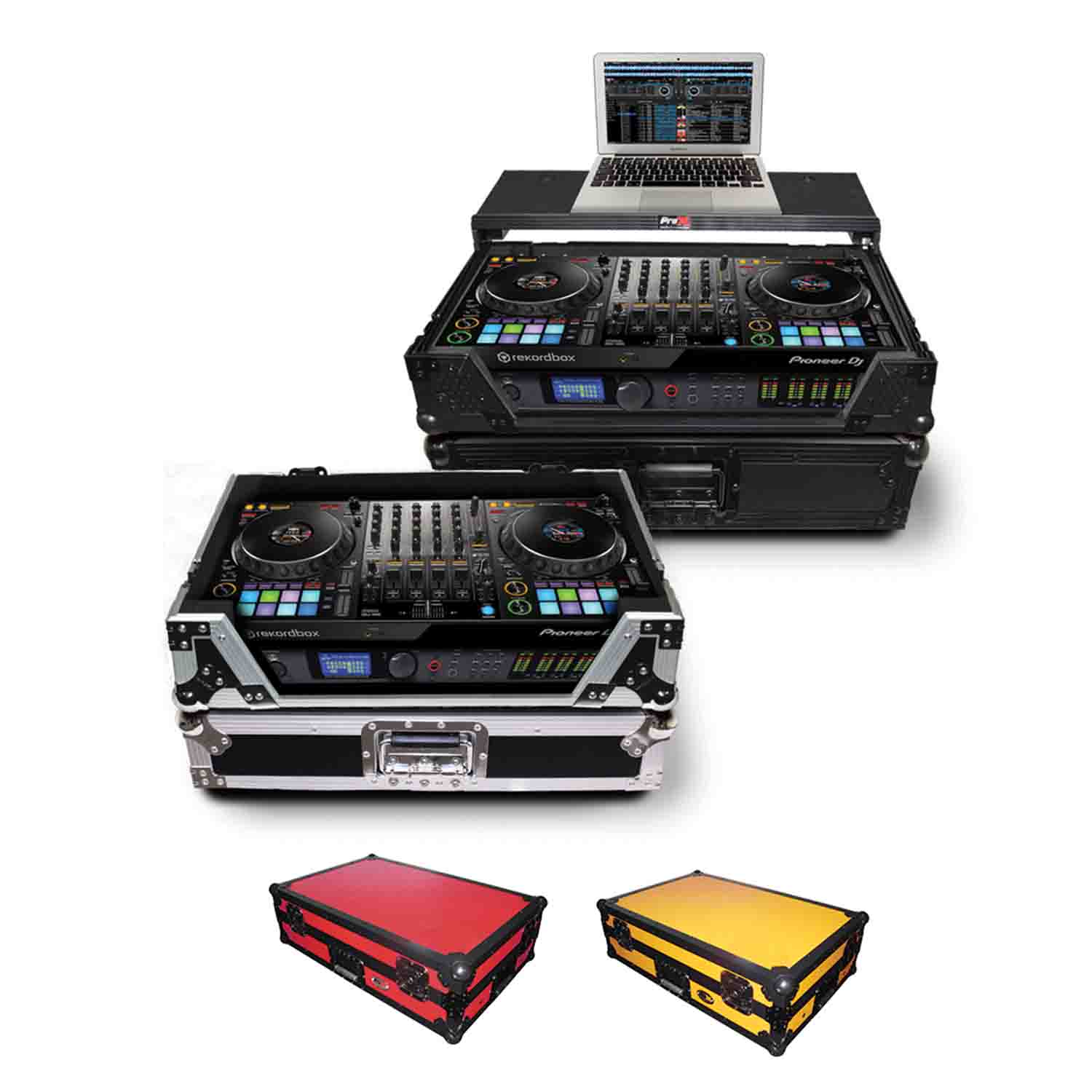 ProX XS-DDJ1000WLTRB DJ Flight Case for Pioneer DDJ-1000 & DDJ-1000 SRT Digital Controller - Black on Red - Hollywood DJ