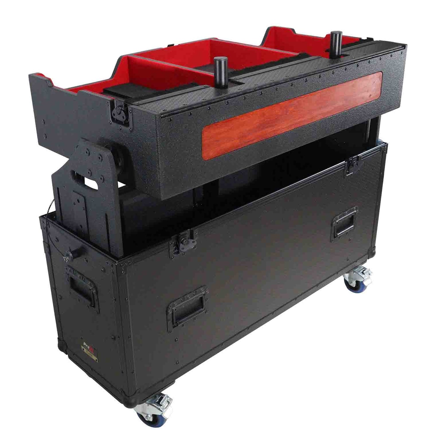PROX XZF-CDM3K Flip-Ready Easy Retracting Hydraulic Lift Case for Pioneer CDJ-3000 and DJM-900 NXS2 System - Hollywood DJ
