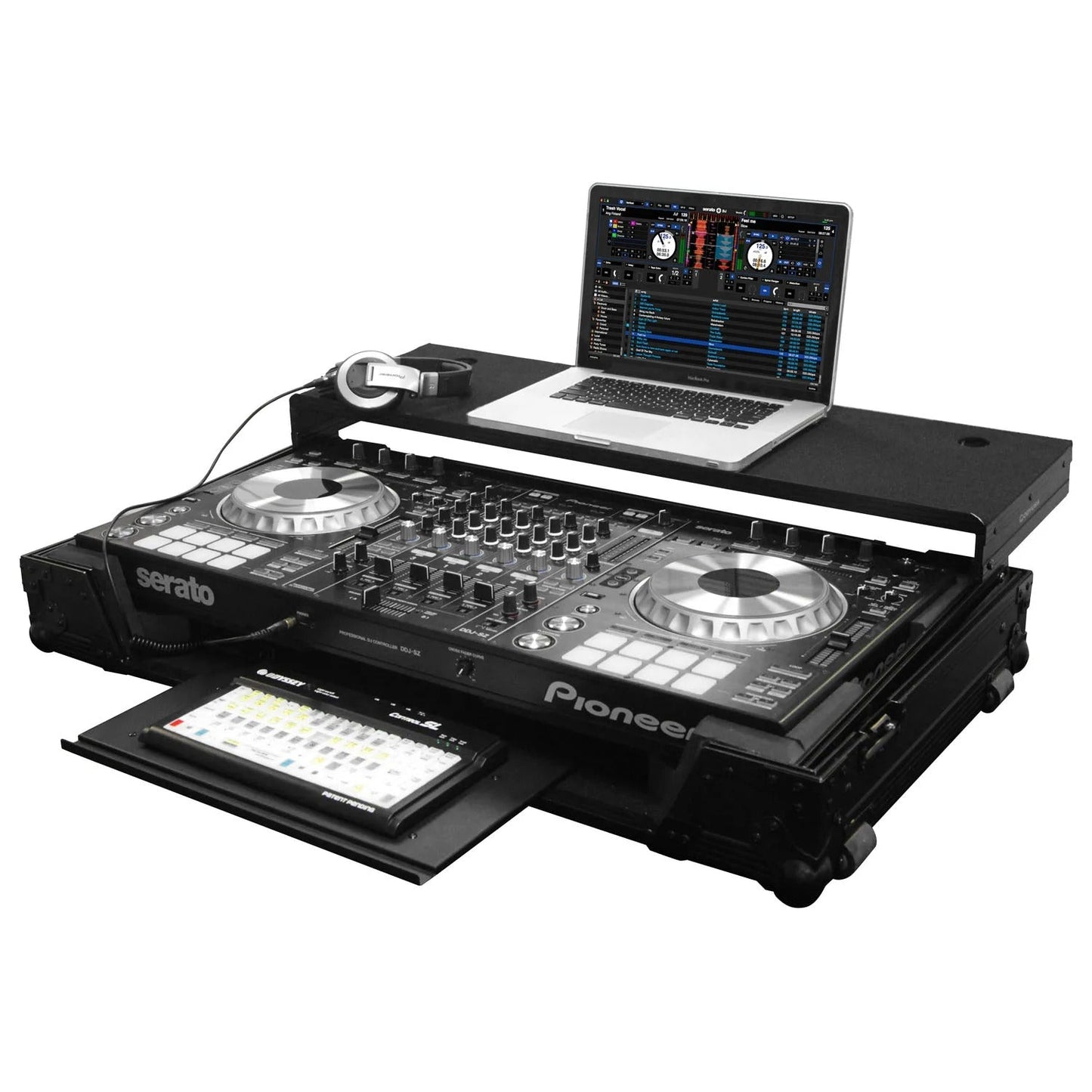 Odyssey FZGSPIDDJSZGTBL, Black Label Pioneer DDJ-SZ DJ Controller Glide Style Case with Bottom GT Glide Tray - Hollywood DJ