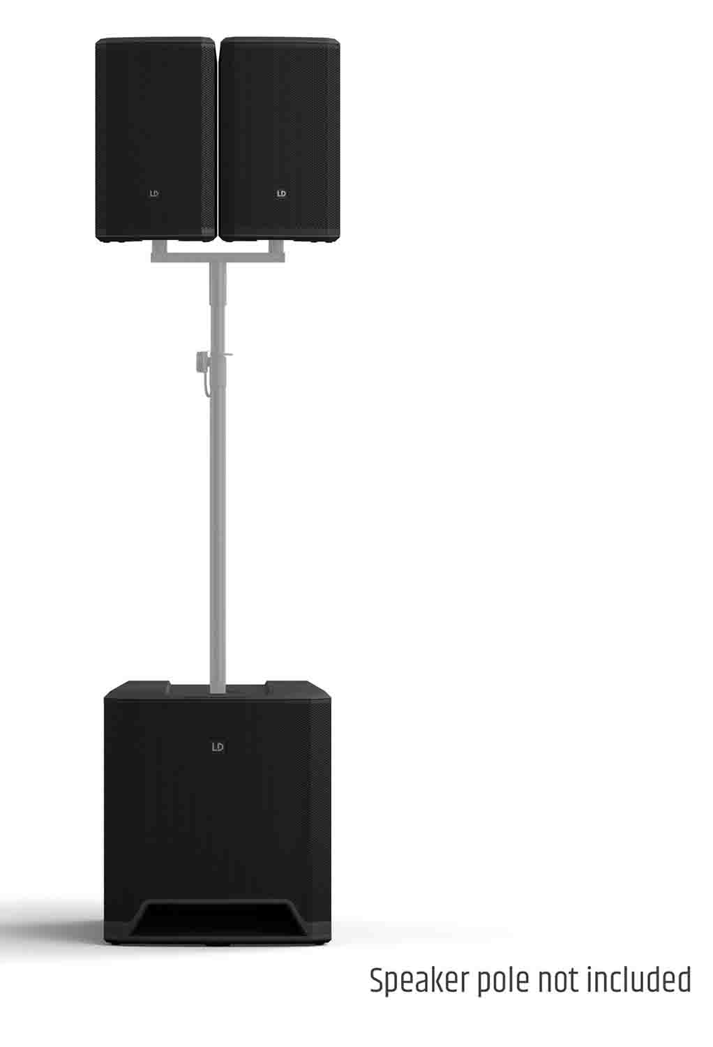 LD Systems DAVE 15 G4X Compact 2.1 Powered PA System with Bluetooth and Mixer - 1000W RMS