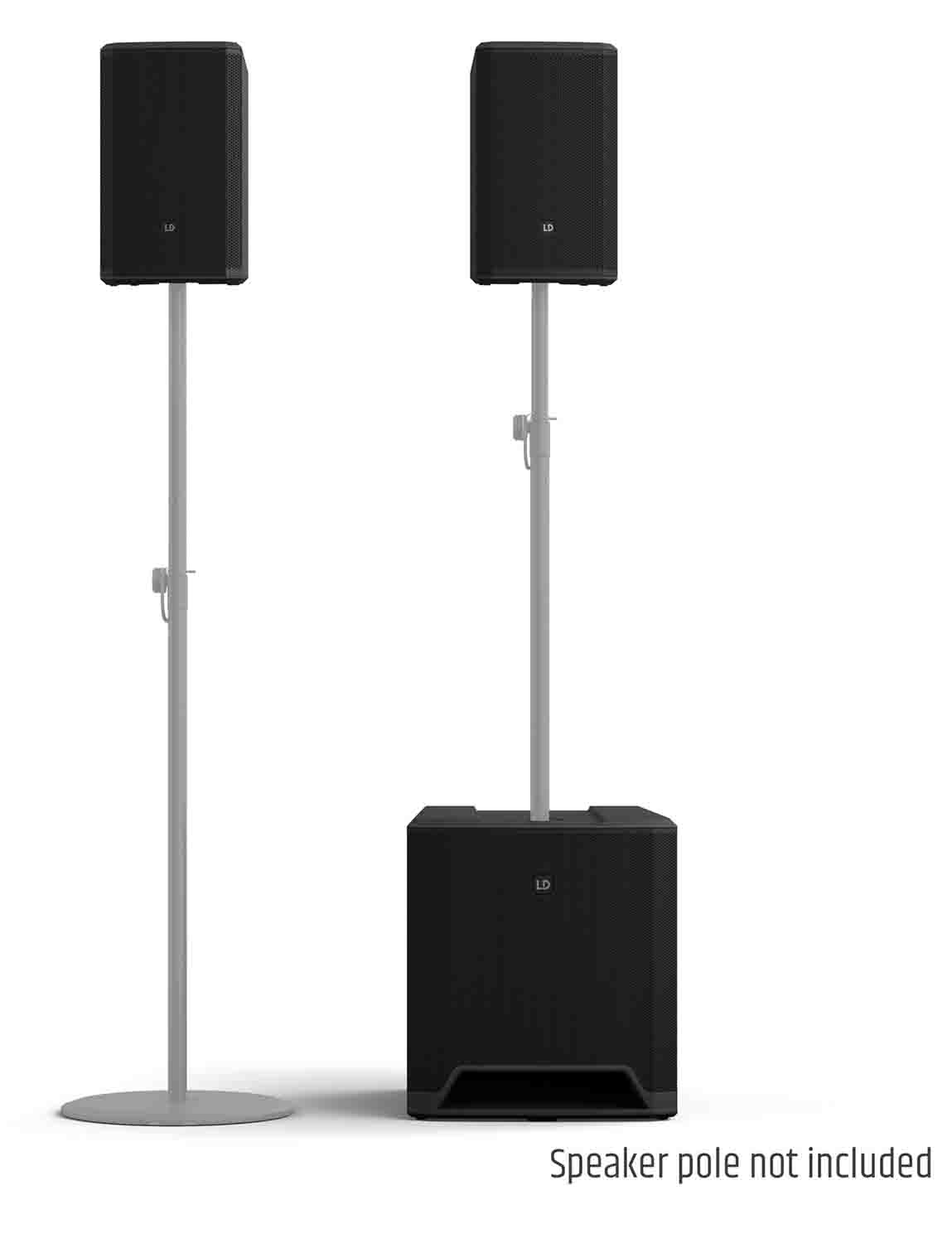 LD Systems DAVE 15 G4X Compact 2.1 Powered PA System with Bluetooth and Mixer - 1000W RMS