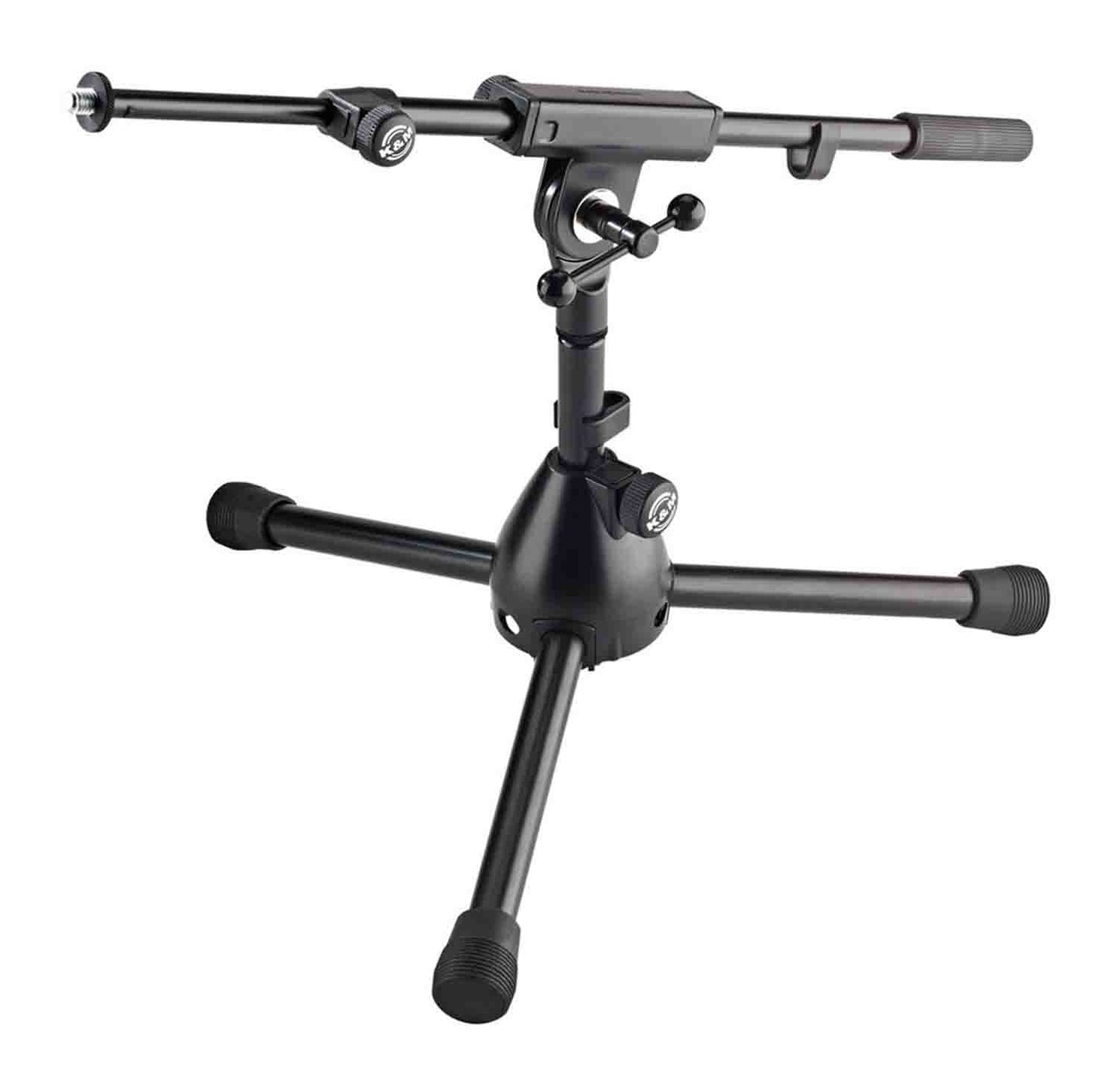 K&M 25950.500.55 REIN Extra Low Profile Tripod Base Boom Microphone Stand - Black - Hollywood DJ