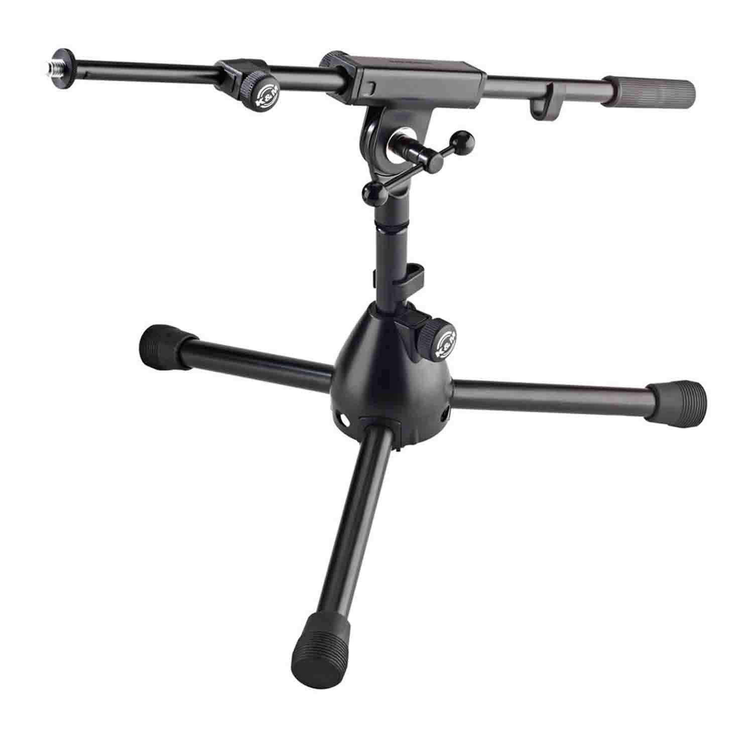 K&M 25950.500.55 REIN Extra Low Profile Tripod Base Boom Microphone Stand - Black - Hollywood DJ