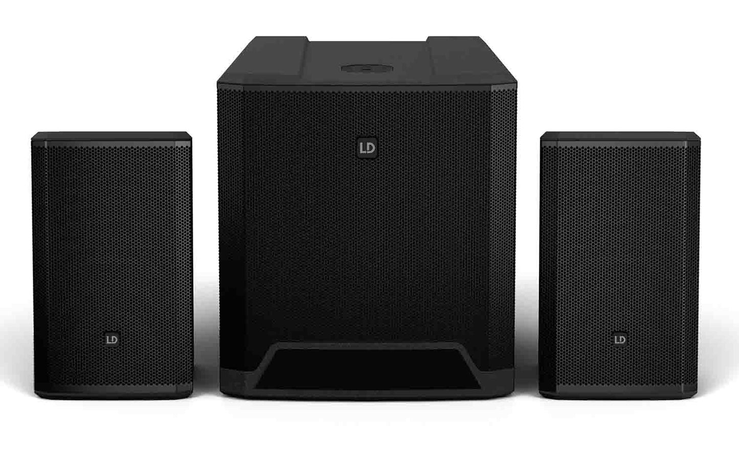LD Systems DAVE 15 G4X Compact 2.1 Powered PA System with Bluetooth and Mixer - 1000W RMS