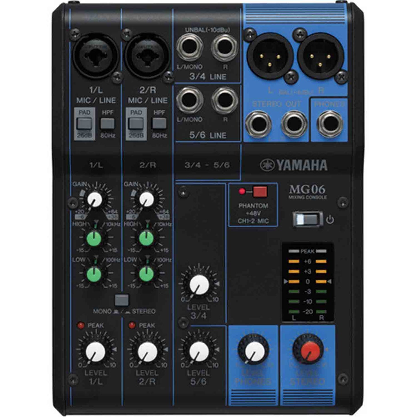 Yamaha MG06 6-channel Compact Stereo Mixer - Hollywood DJ