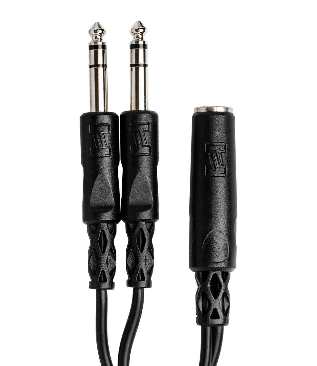 Hosa YPP-308, 1/4" TRS Female to Dual 1/4" TRS Male Y Cable - Hollywood DJ