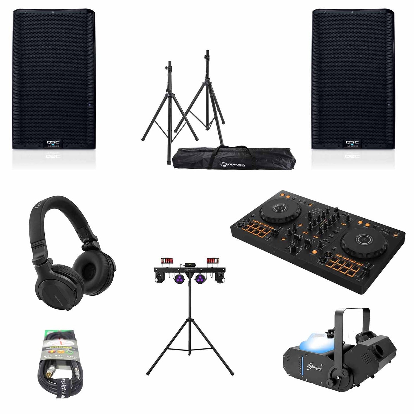 Pioneer DJ DDJ-FLX4 CLUB LIGHT Package 04 with Speakers, Stands and Headphones - Hollywood DJ
