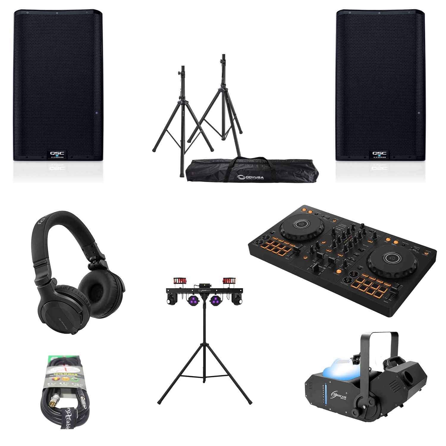 Pioneer DJ DDJ-FLX4 CLUB LIGHT Package 04 with Speakers, Stands and Headphones - Hollywood DJ