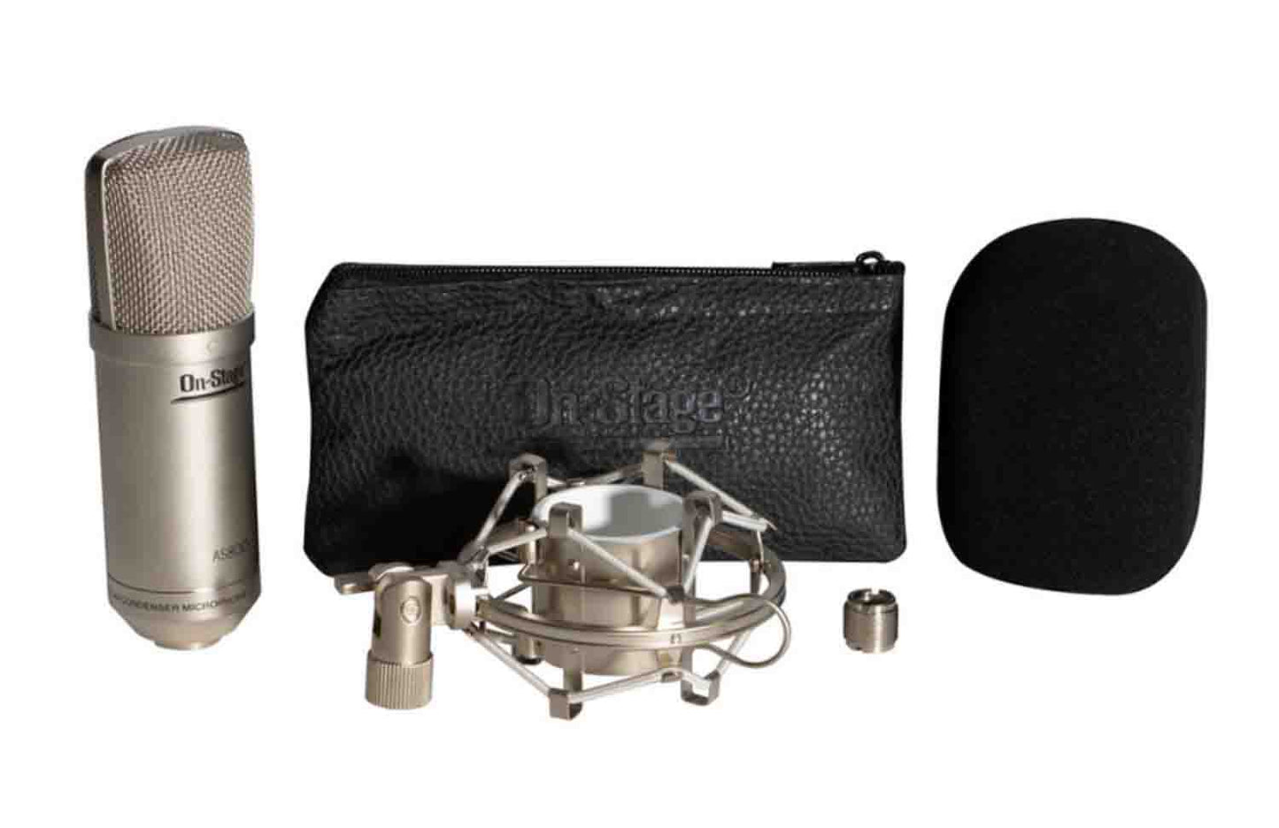Onstage AS800 Large-Diaphragm Cardioid Condenser Microphone with Shock mount - Hollywood DJ