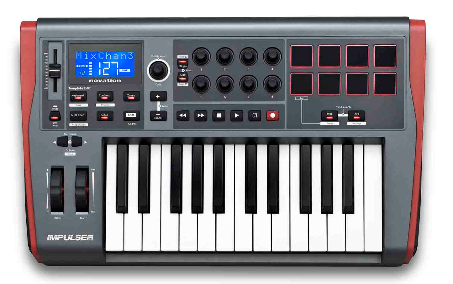 Novation IMPULSE-25, 25-key Keyboard Controller - Hollywood DJ