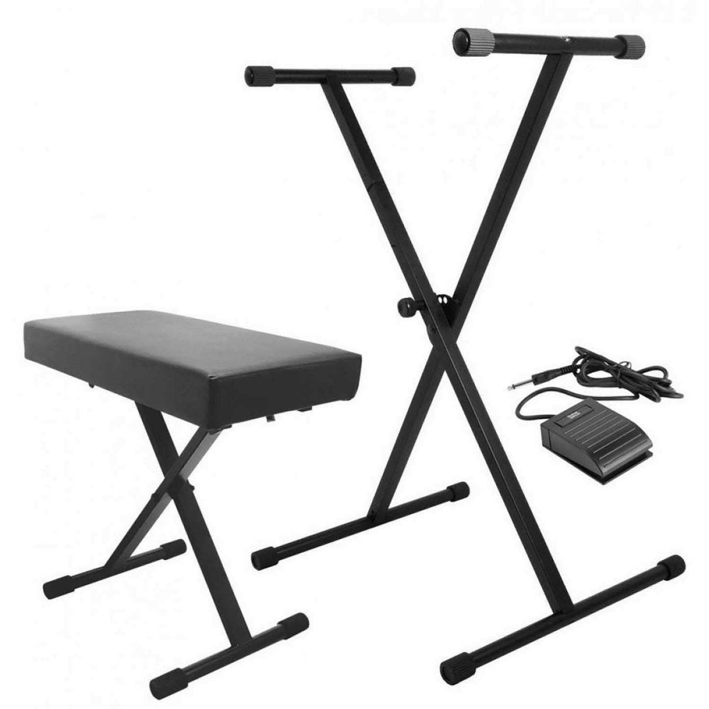 On Stage KPK6520 CB Keyboard Stand and Bench Pack with Keyboard Sustain - Hollywood DJ