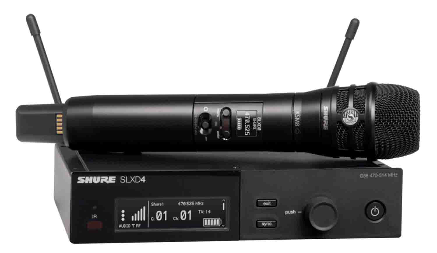 Shure SLXD24/K8B, Wireless System With KSM8 Dualdyne Handheld Transmitter - Hollywood DJ