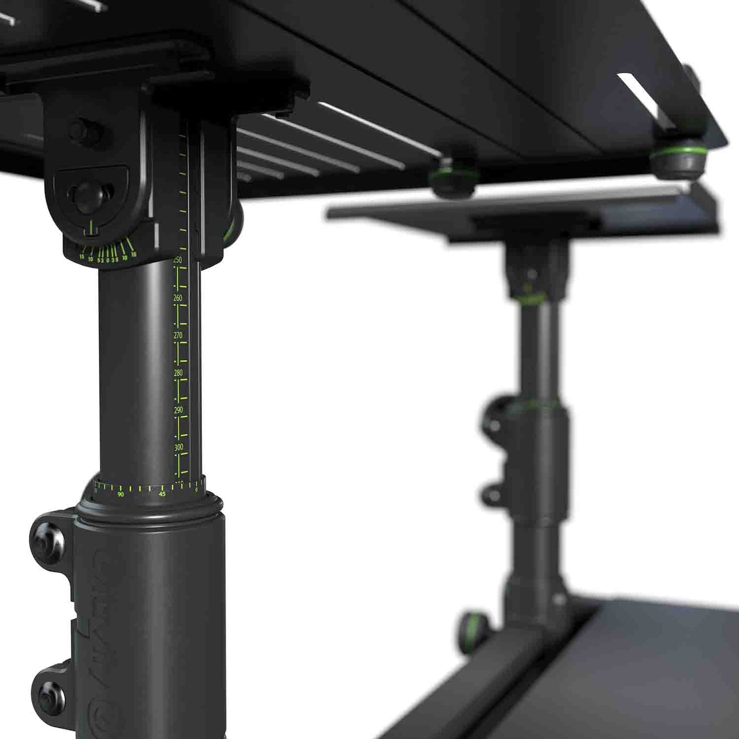 Gravity FDJT 01 DJ Desk with Adjustable Loudspeaker and Laptop Trays - Hollywood DJ