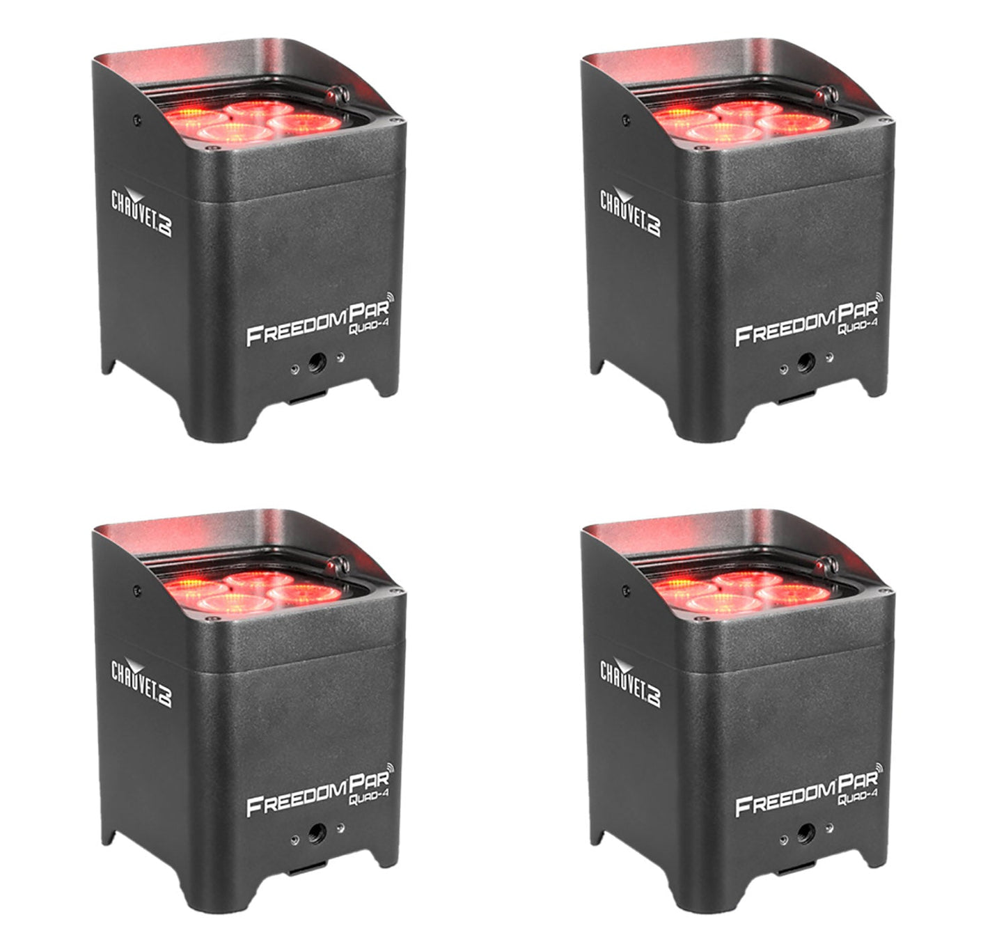 Chauvet DJ Freedom Par Quad 4 Wireless Battery LED Wash Light Effects (4 Pack)