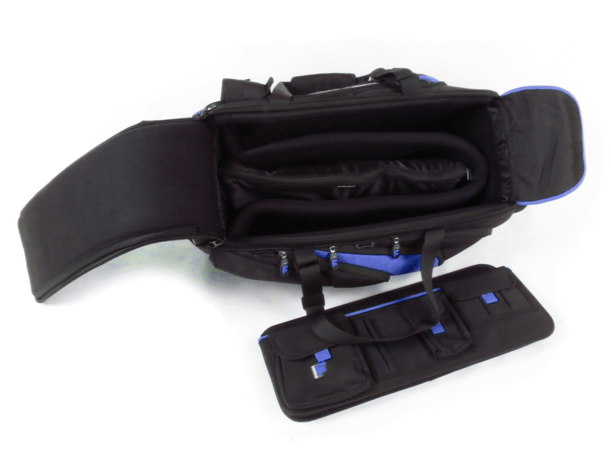 Fusion FB-PB-06-B Premium Series Triple Trumpet Gig Bag (Black/Blue) - Hollywood DJ