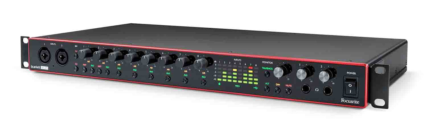 Focusrite Scarlett 18i20 Rackmount 18x20 USB Type-C Audio/MIDI Interface - 3rd Generation - Hollywood DJ
