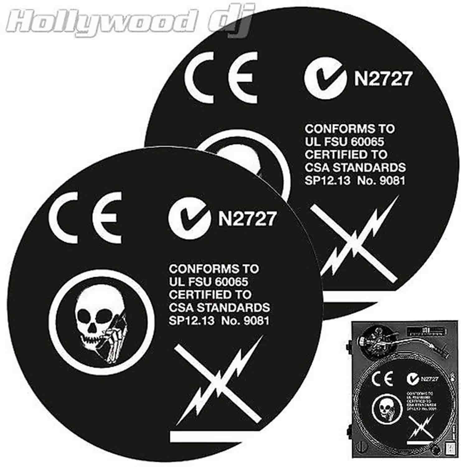 Sicmats DJ Turntable Slipmats 'SKULLPHONE CIRCLE' Slip Mat Sic Mats - Pair - Hollywood DJ