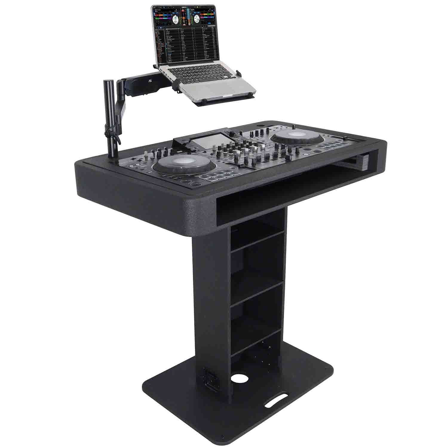 ProX Rev7 Control Tower Podium with Top Plate DJ Package - Black - Hollywood DJ
