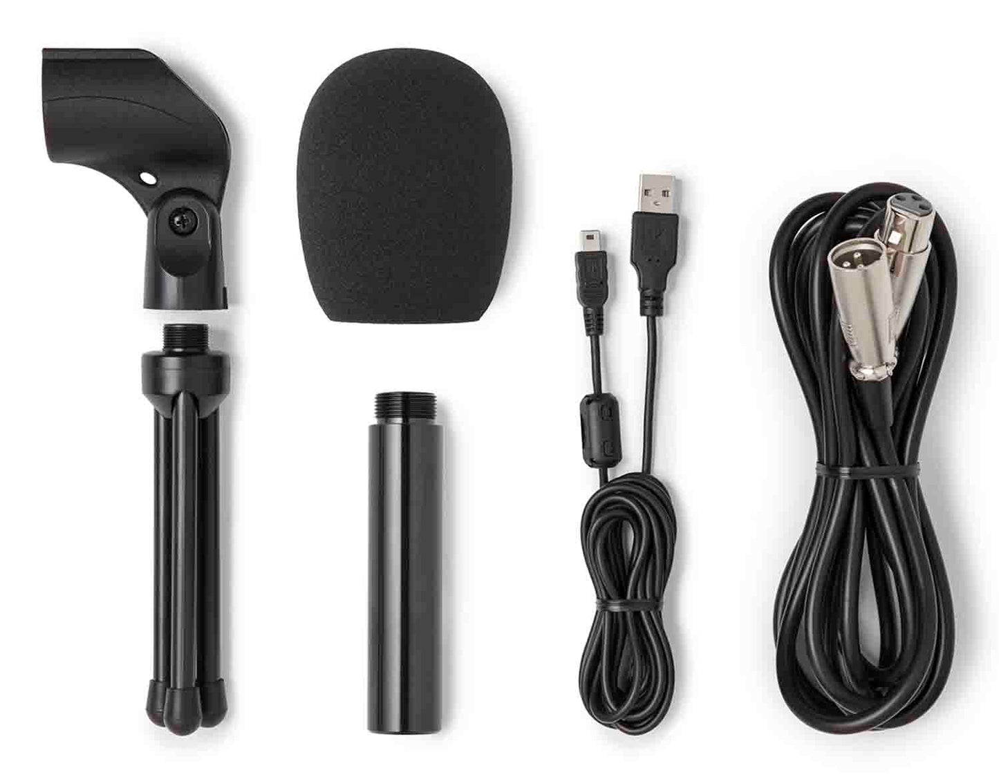Samson Q2U Recording and Podcasting Pack USB/XLR Dynamic Microphone with Accessories - Hollywood DJ