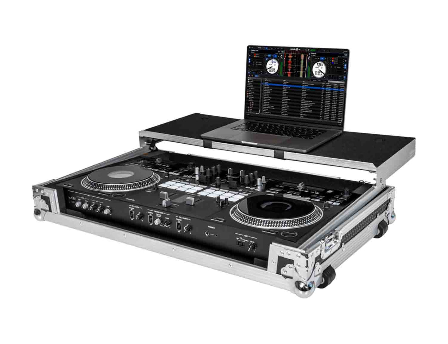 Headliner HL10008 Flight Case with Laptop Platform and Wheels for Pioneer DJ Ddj-Rev7 - Hollywood DJ