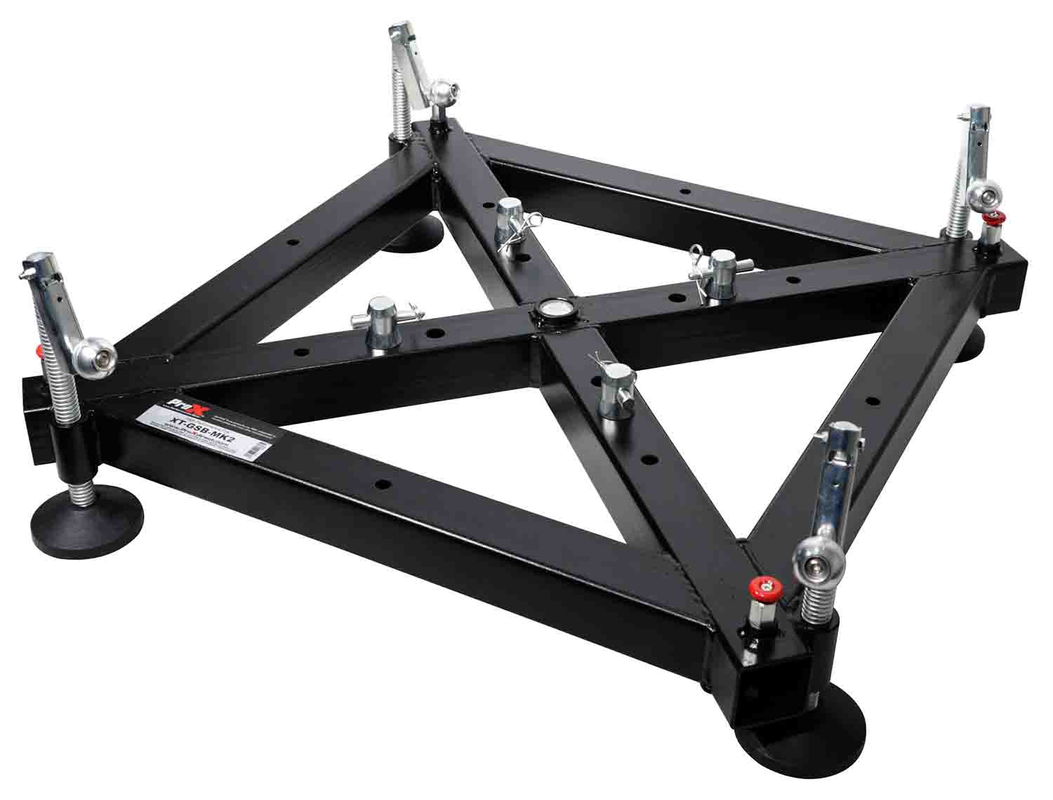PROX XT-GSB MK3 Universal Vertical Tower Truss Ground Support Base on Wheels with Leveling Jacks for F34, F44 and 12" Bolt truss - Hollywood DJ