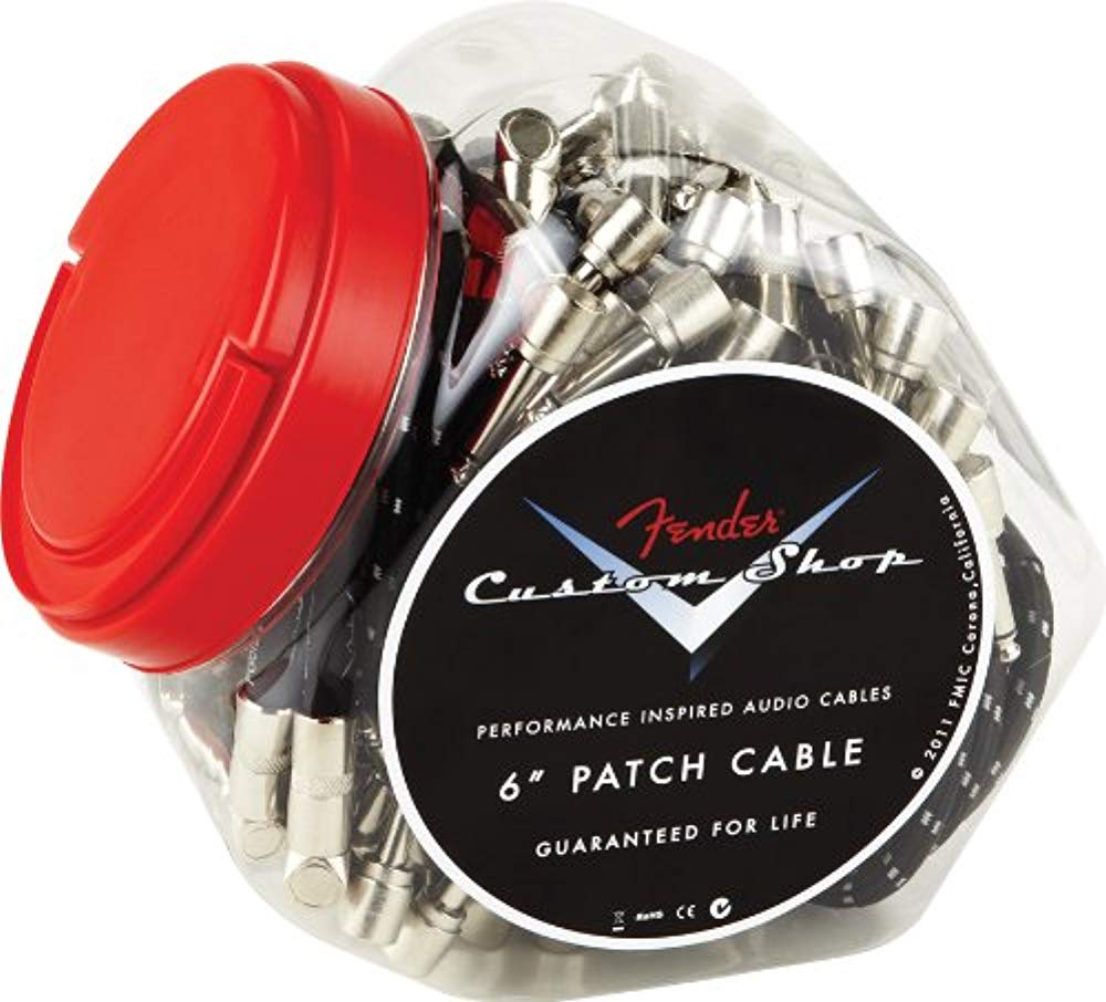 Fender Custom Shop FG6ILLBS 6 1/4 Right Angle Instrument Patch Cable - 6 pack - Hollywood DJ
