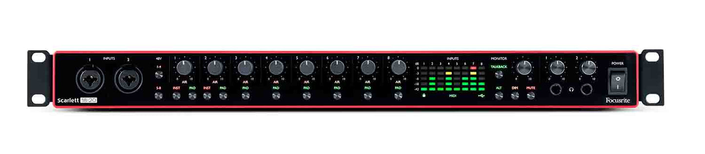 Focusrite Scarlett 18i20 Rackmount 18x20 USB Type-C Audio/MIDI Interface - 3rd Generation - Hollywood DJ