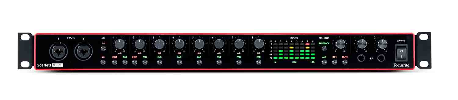 Focusrite Scarlett 18i20 Rackmount 18x20 USB Type-C Audio/MIDI Interface - 3rd Generation - Hollywood DJ